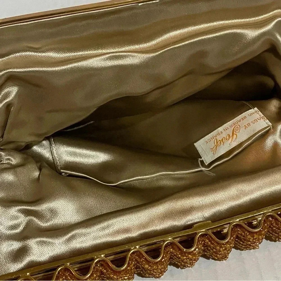 Vintage mash amber brown handle bag - Picture 8 of 9